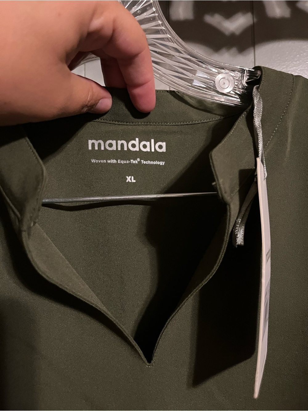 Mandala new with tags dolman style olive green scrub top - Picture 2 of 4